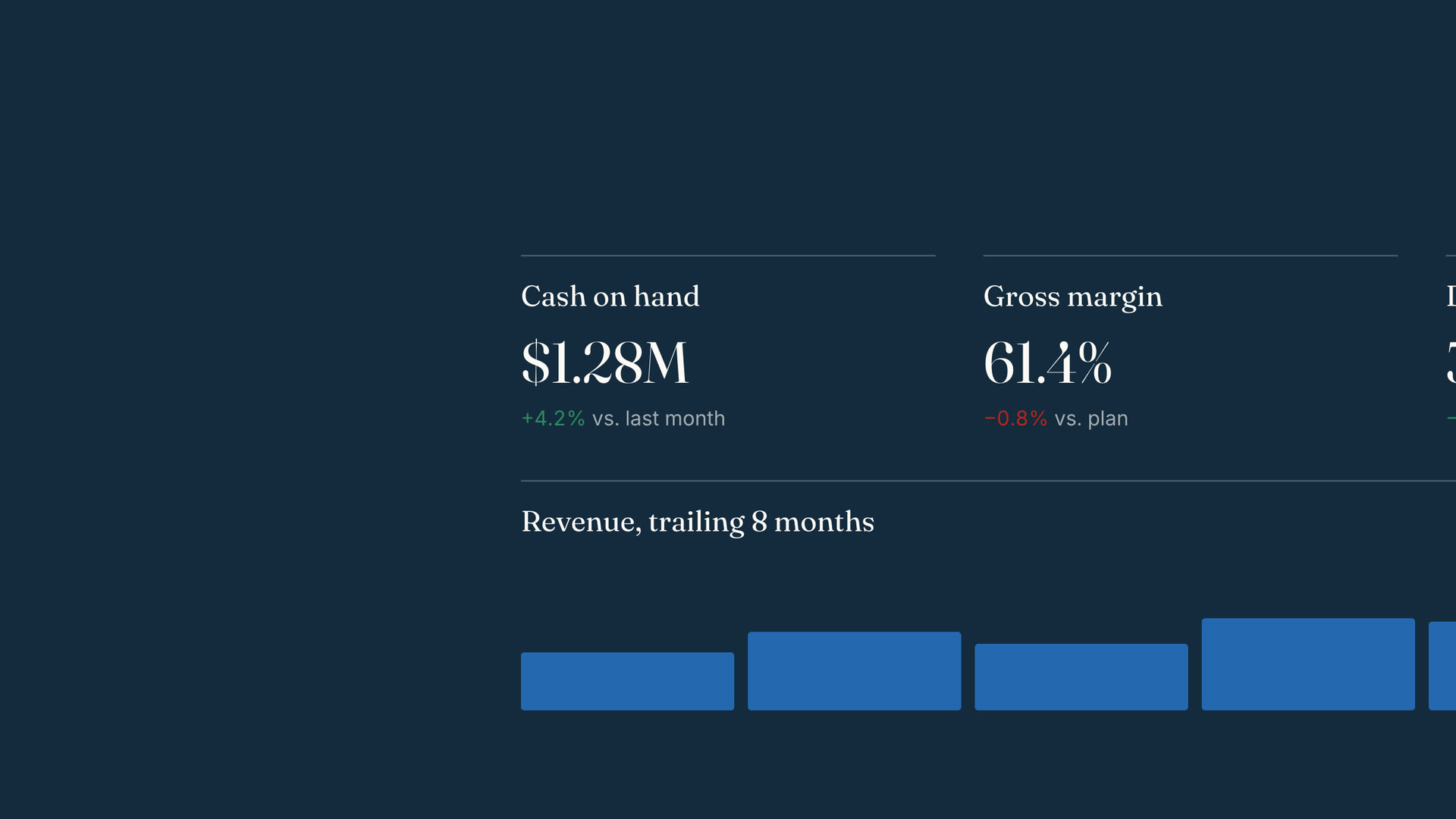 A still from the Dear CFO product walkthrough